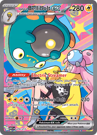 Iono's Bellibolt ex 279/217 Pokemon card