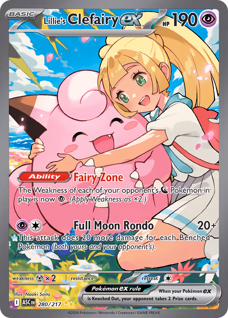 Lillie's Clefairy ex 280/217 Pokemon card