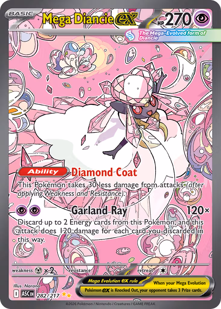 Mega Diancie ex 282/217 Pokemon card