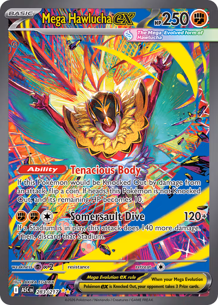 Mega Hawlucha ex 283/217 Pokemon card
