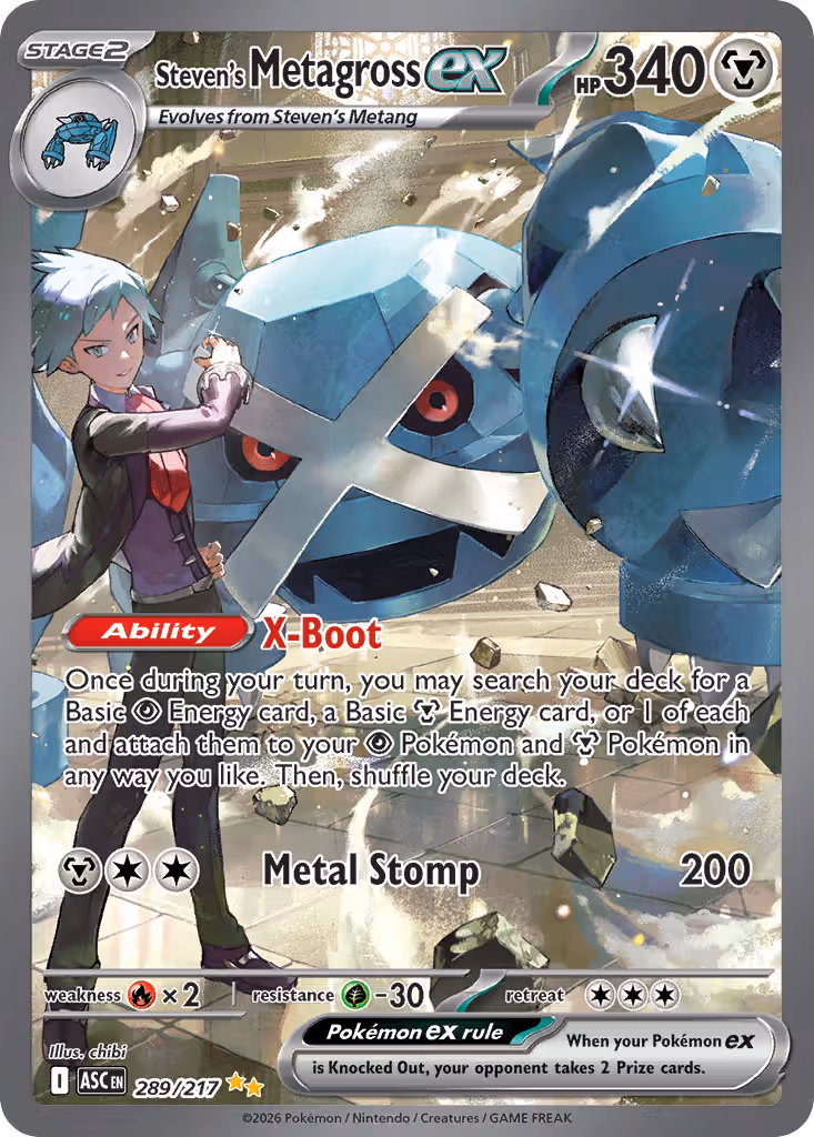 Steven's Metagross ex 289/217 Pokemon card