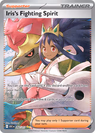 Iris's Fighting Spirit 292/217 Pokemon card