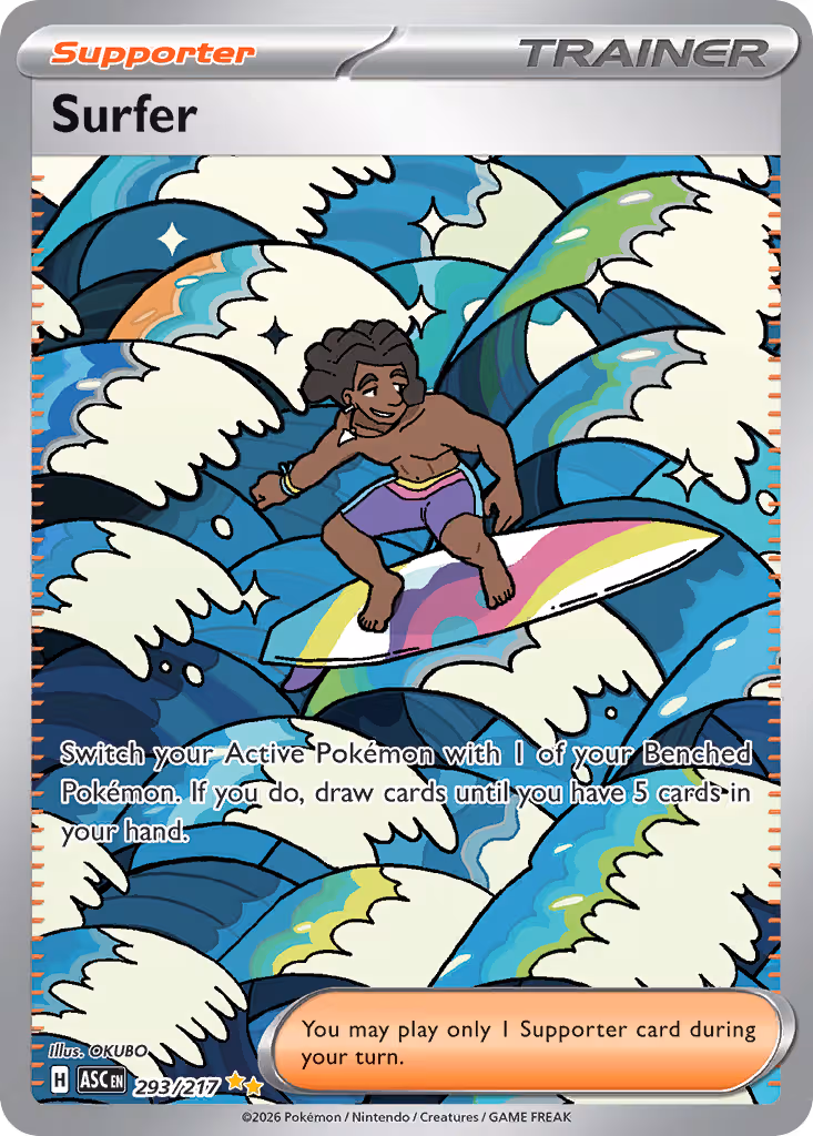 Surfer 293/217 Pokemon card
