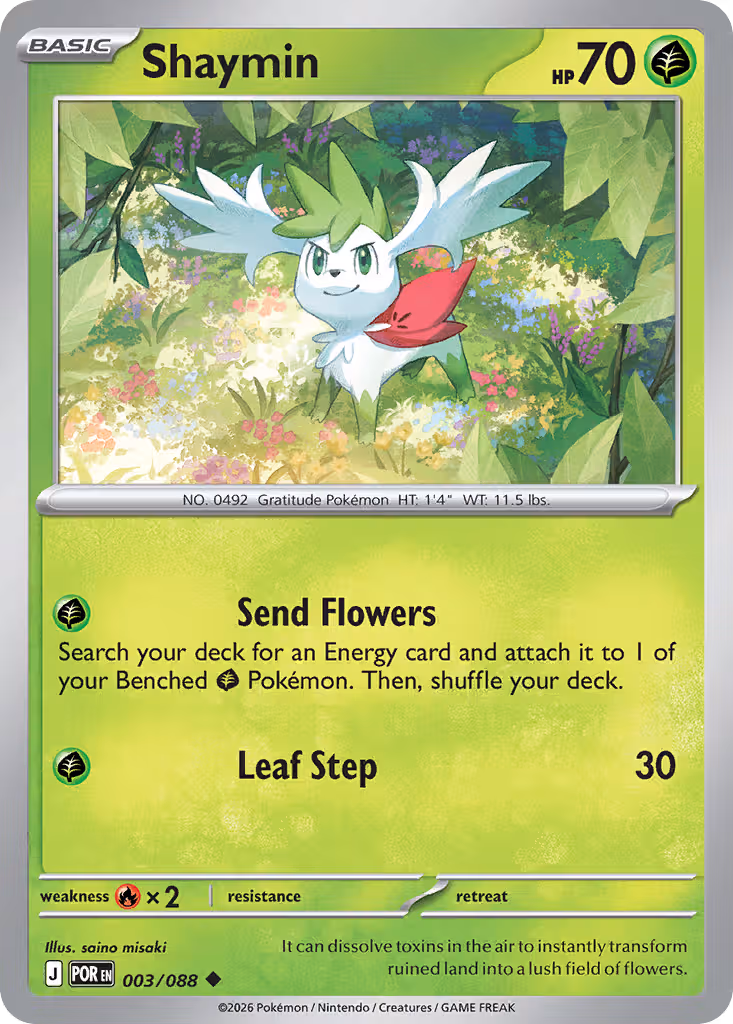 Shaymin 3/88 Pokemon card