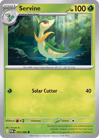 Servine 5/88 Pokemon card