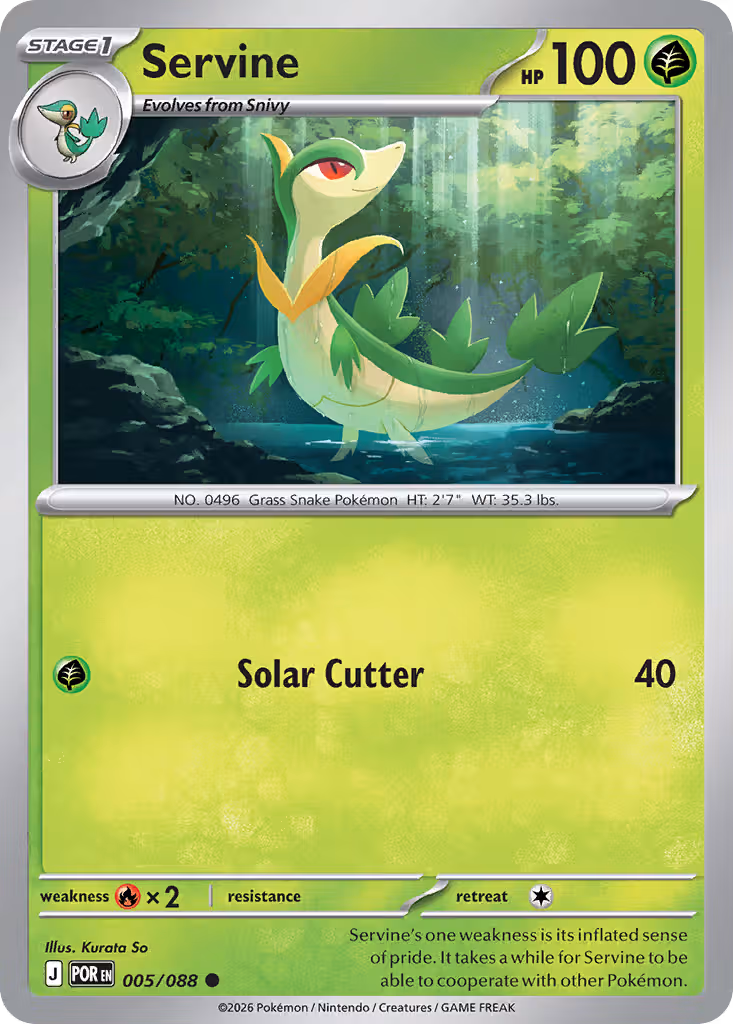 Servine 5/88 Pokemon card