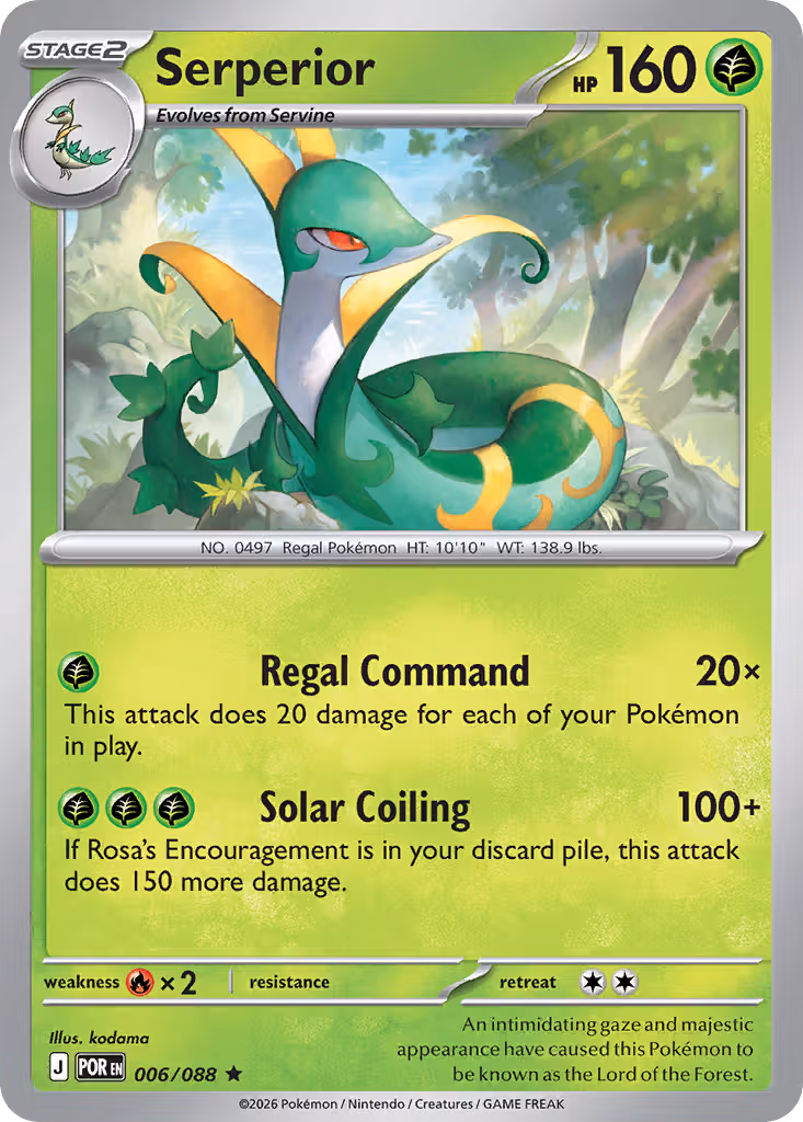 Serperior 6/88 Pokemon card