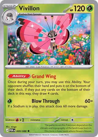 Vivillon 9/88 Pokemon card