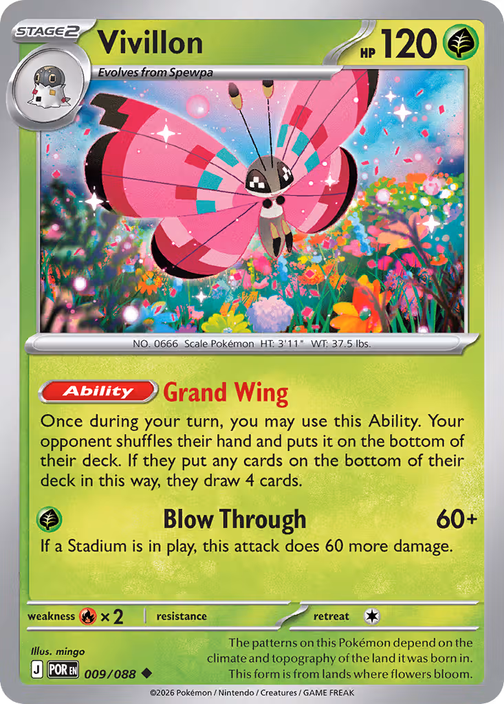 Vivillon 9/88 Pokemon card