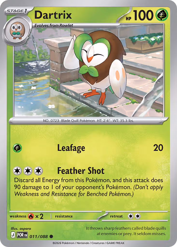 Dartrix 11/88 Pokemon card