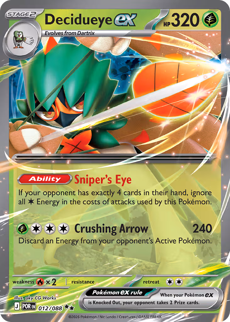 Decidueye ex 12/88 Pokemon card
