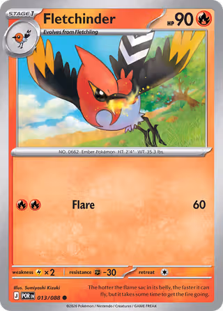 Fletchinder 13/88 Pokemon card