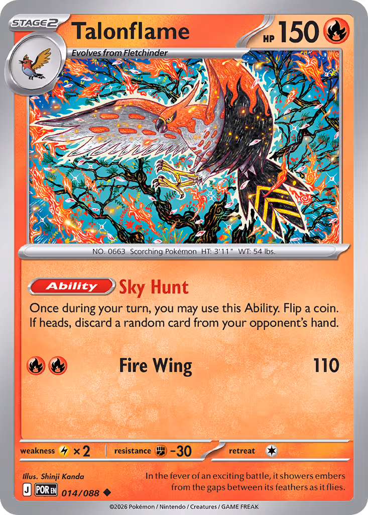 Talonflame 14/88 Pokemon card