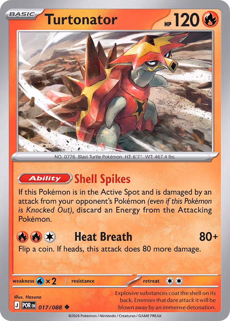 Turtonator 17/88 Pokemon card