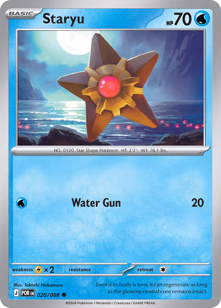 Staryu 20/88 Pokemon card