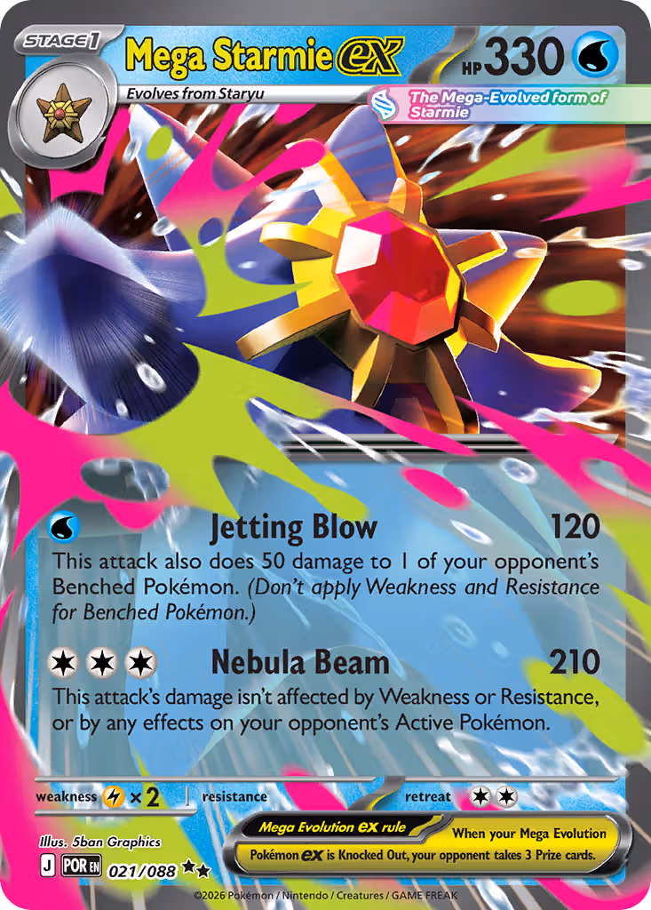 Mega Starmie ex 21/88 Pokemon card