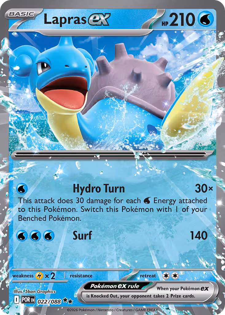Lapras ex 22/88 Pokemon card