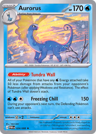Aurorus 24/88 Pokemon card