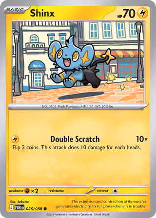 Shinx 26/88 Pokemon card