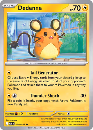 Dedenne 29/88 Pokemon card