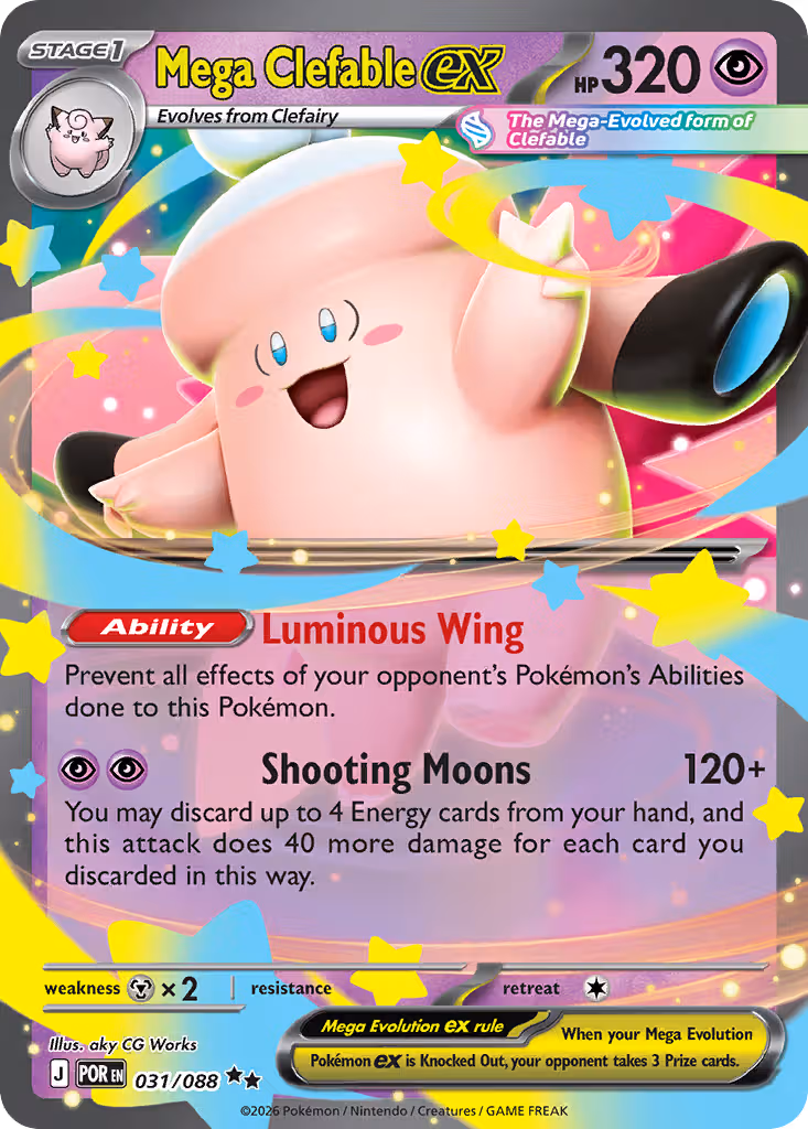 Mega Clefable ex 31/88 Pokemon card