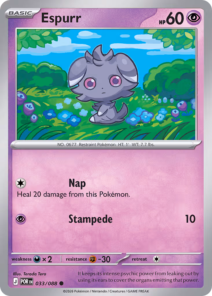 Espurr 33/88 Pokemon card