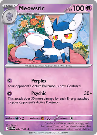 Meowstic 34/88 Pokemon card