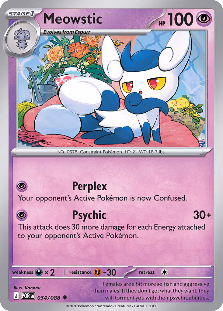 Meowstic 34/88 Pokemon card