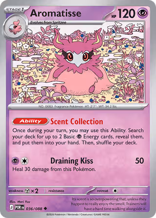 Aromatisse 36/88 Pokemon card