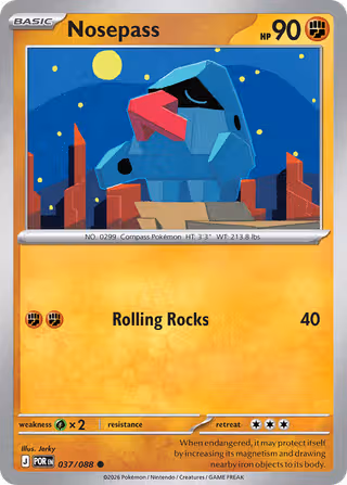 Nosepass 37/88 Pokemon card