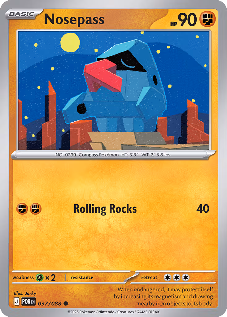 Nosepass 37/88 Pokemon card