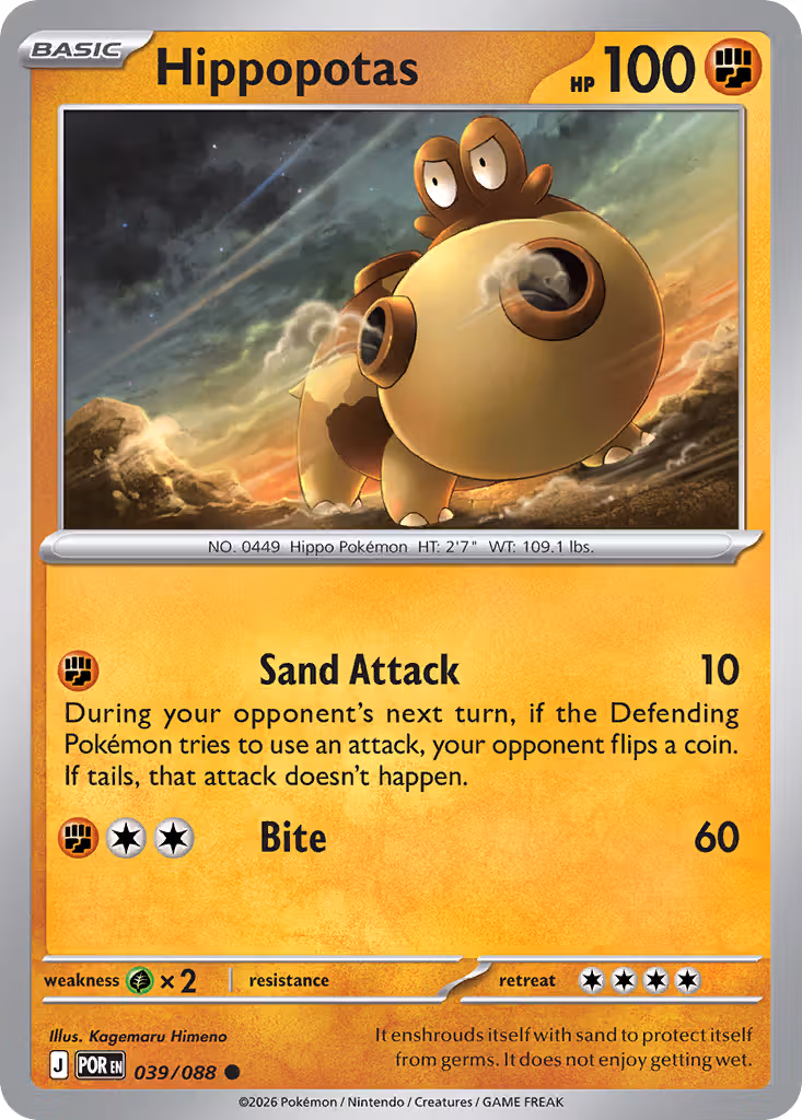 Hippopotas 39/88 Pokemon card