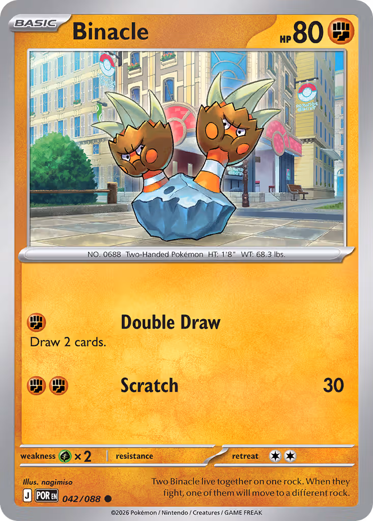Binacle 42/88 Pokemon card