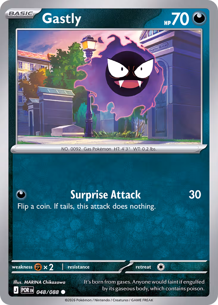 Gastly 48/88 Pokemon card