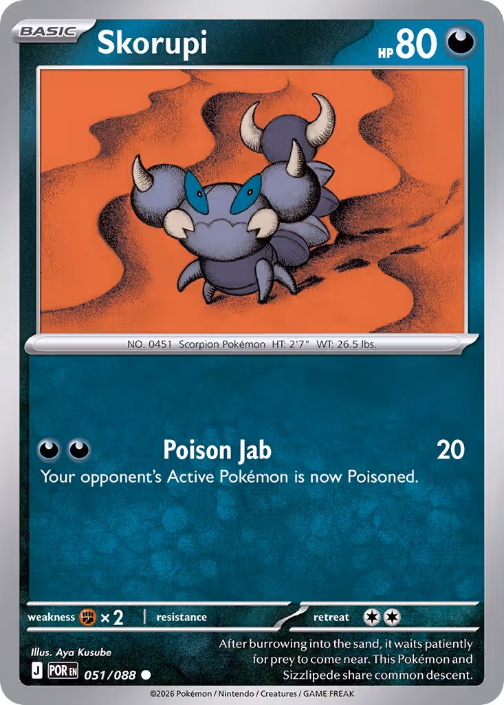 Skorupi 51/88 Pokemon card