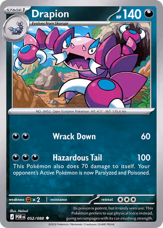 Drapion 52/88 Pokemon card