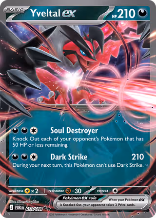 Yveltal ex 53/88 Pokemon card