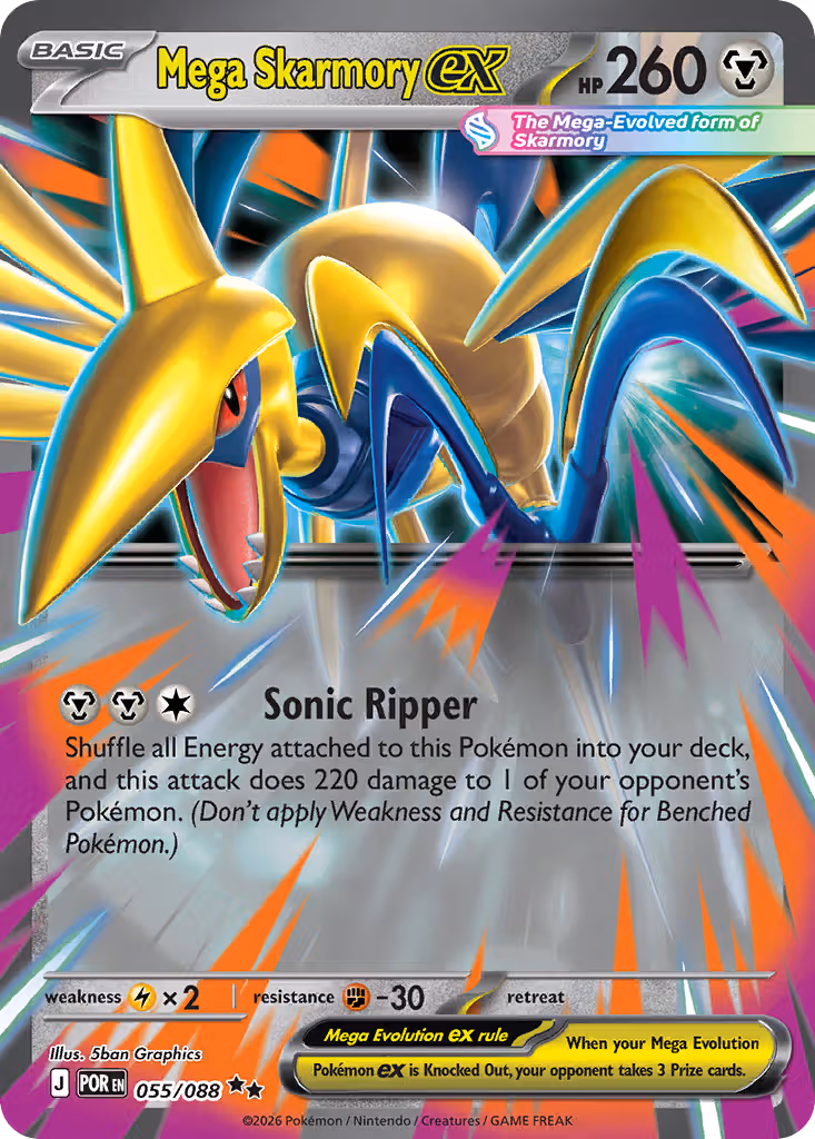 Mega Skarmory ex 55/88 Pokemon card