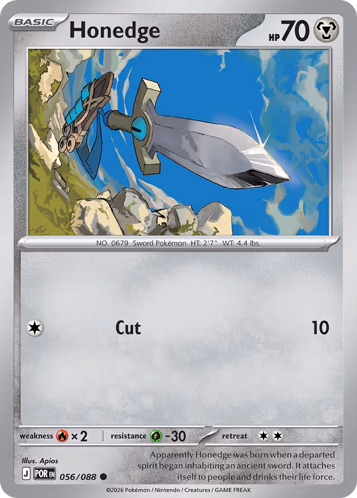 Honedge 56/88 Pokemon card