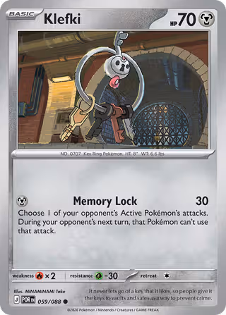 Klefki 59/88 Pokemon card