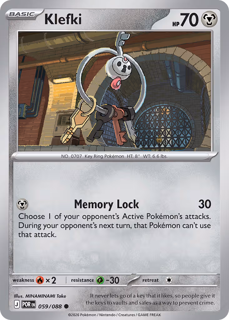 Klefki 59/88 Pokemon card
