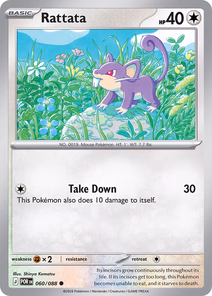 Rattata 60/88 Pokemon card