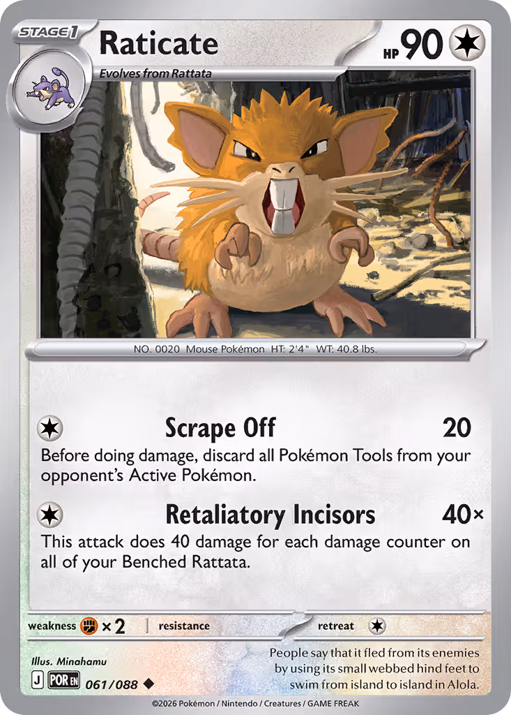 Raticate 61/88 Pokemon card