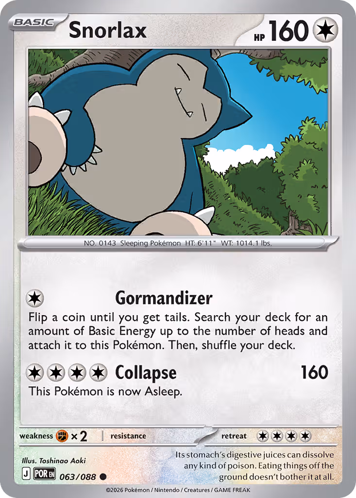 Snorlax 63/88 Pokemon card