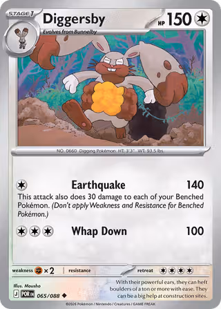 Diggersby 65/88 Pokemon card