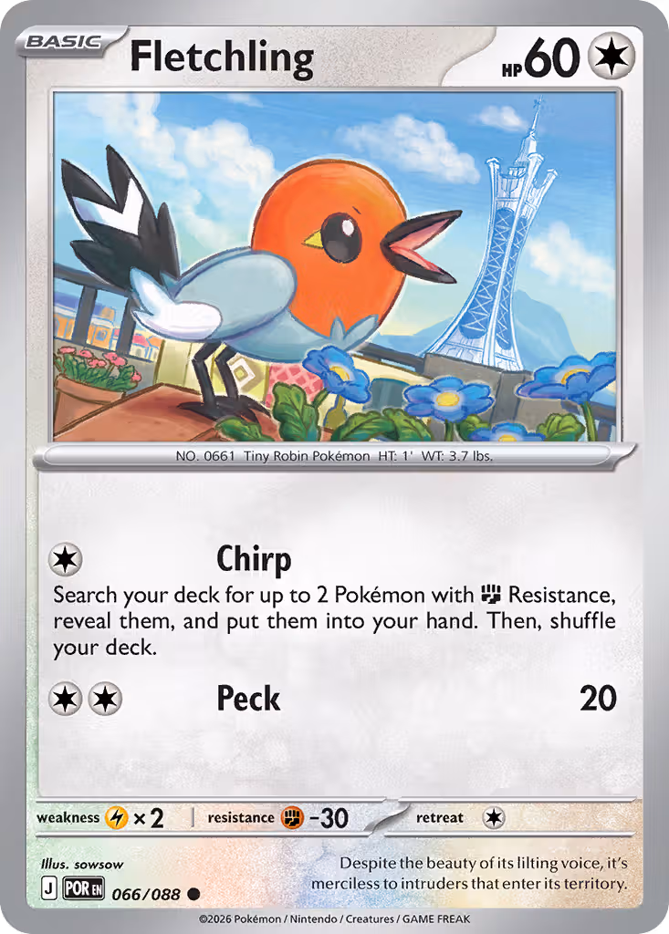 Fletchling 66/88 Pokemon card
