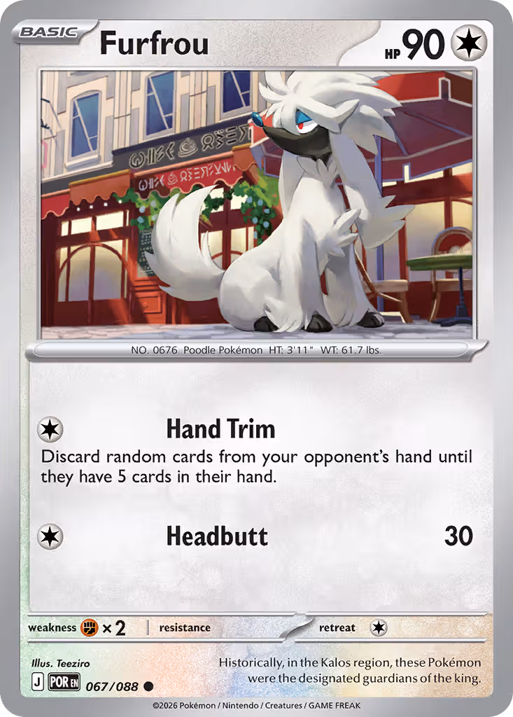 Furfrou 67/88 Pokemon card