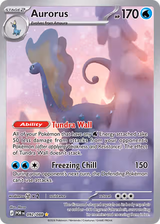 Aurorus 92/88 Pokemon card