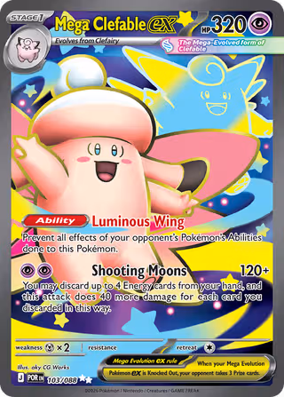 Mega Clefable ex 103/88 Pokemon card
