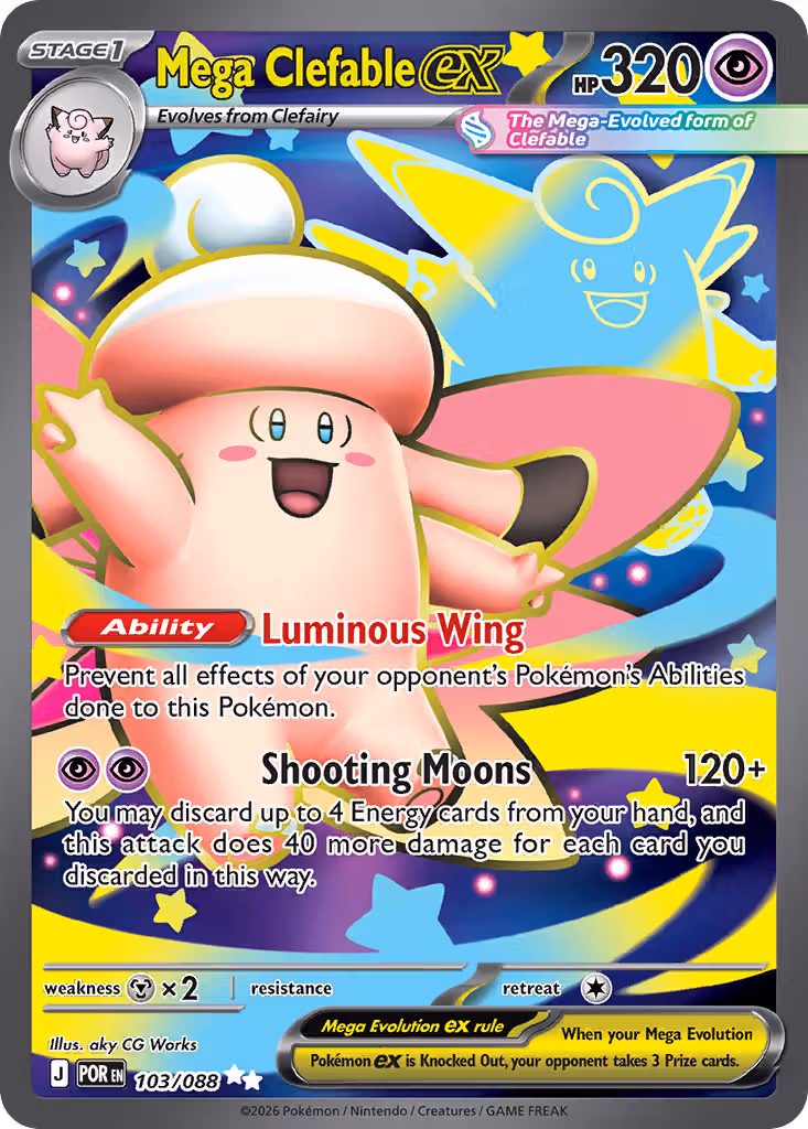 Mega Clefable ex 103/88 Pokemon card